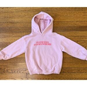 Zara Girls' Pink Flowers Everywhere Hoodie Size 4-5
